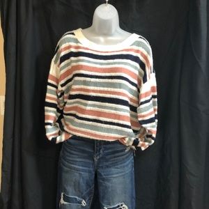 Cozy Striped Sweater Size Medium